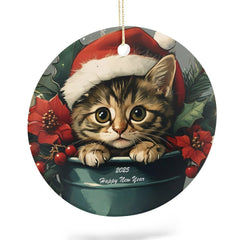 Buysing-Christmas- Merry Christmas Christmas Tree Hanging Ornaments Decorations Cat