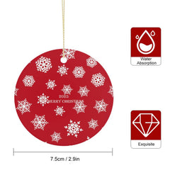 Buysing Christmas Day-Christmas Tree Hanging Decorations Red-Snowflake