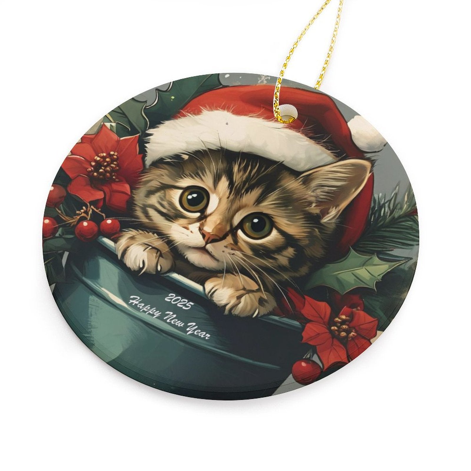 Buysing-Christmas- Merry Christmas Christmas Tree Hanging Ornaments Decorations Cat