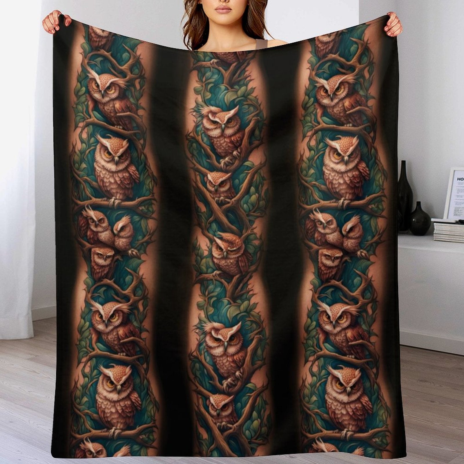 Buysing Customerized Personalized Blanket Custom Valentine's Day Gift for Mom Dad Girlfriend Boyfriend Wife Husband-
Owl Tattoo