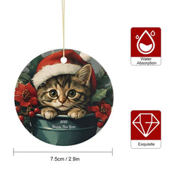 Buysing-Christmas- Merry Christmas Christmas Tree Hanging Ornaments Decorations Cat