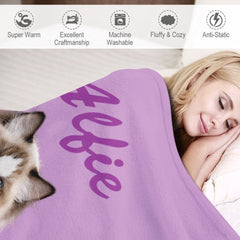 Buysing Customerized Personalized Blanket Custom Valentine's Day Gift for Mom Dad Girlfriend Boyfriend Wife Husband-
Purple (cat)