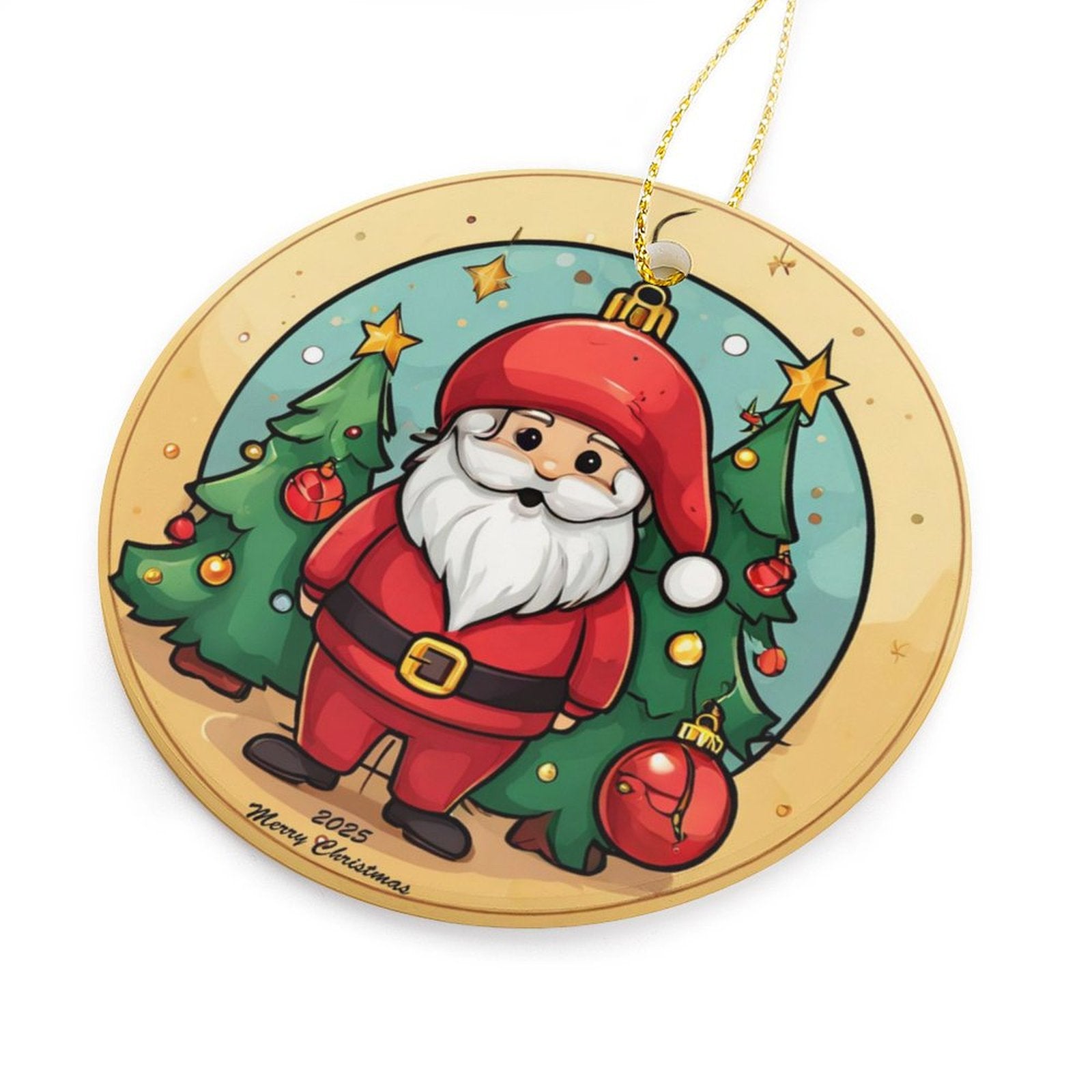 Buysing Christmas Day-Christmas Tree Hanging Decorations Red-Santa Claus