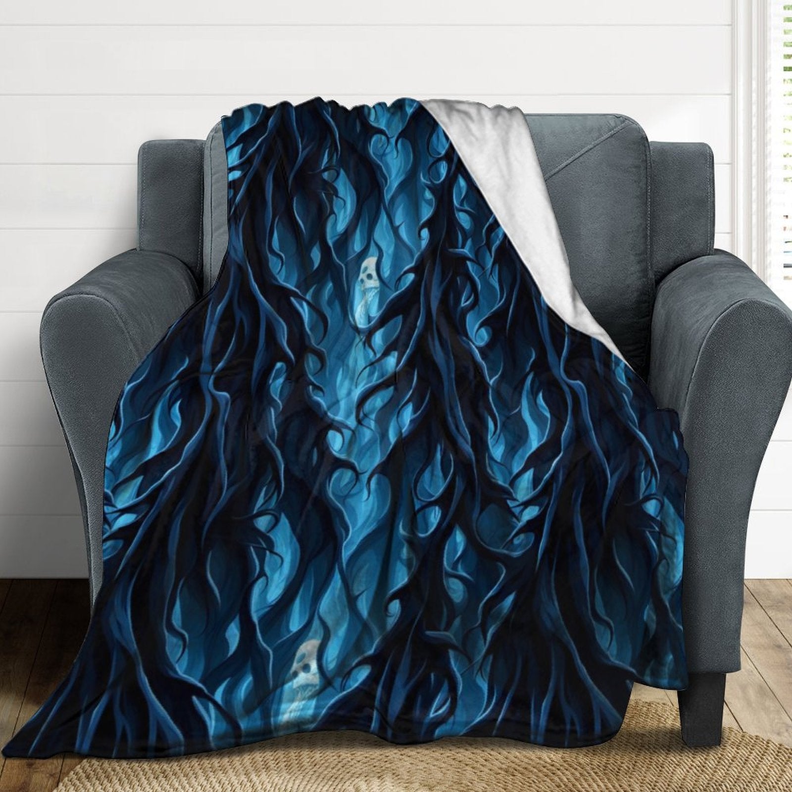 Buysing Customized Blanket Customized Valentine's Day Gift for Mom Dad Girlfriend Boyfriend Wife Husband-
Blue Abstract Breeze