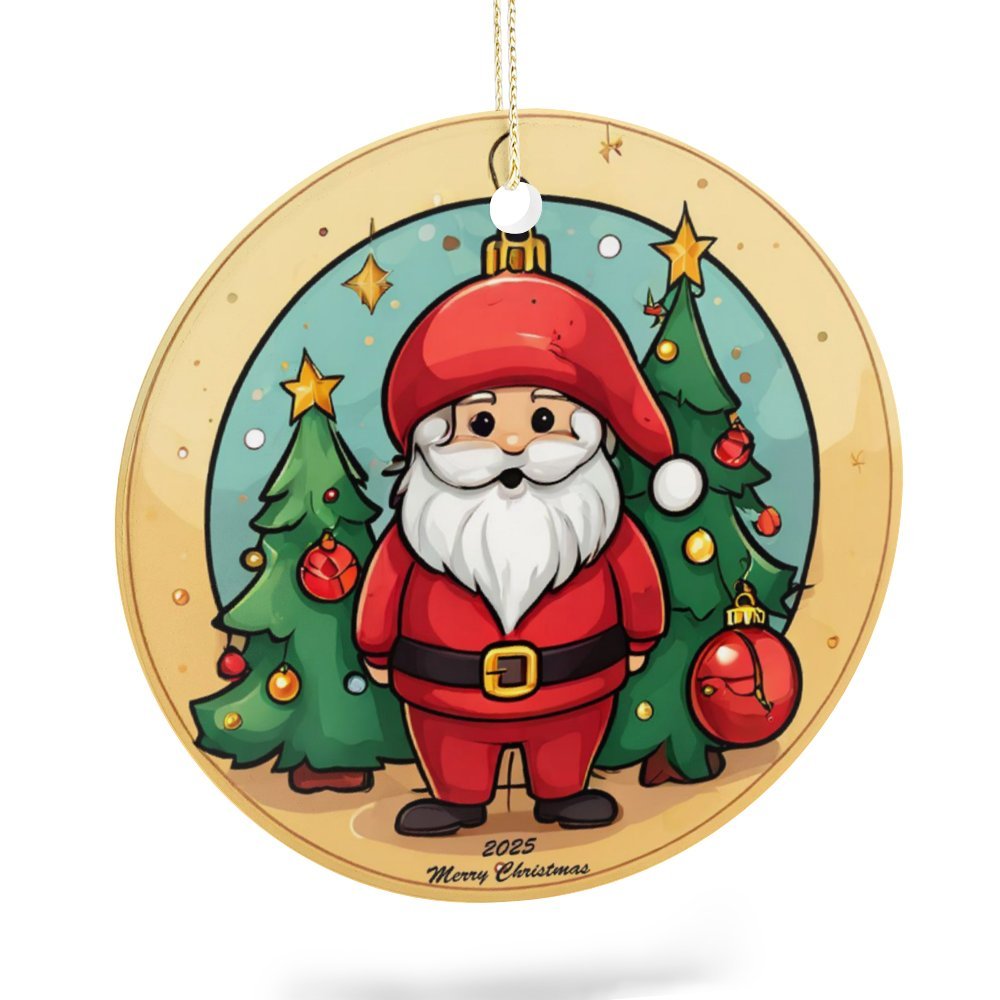 Buysing Christmas Day-Christmas Tree Hanging Decorations Red-Santa Claus