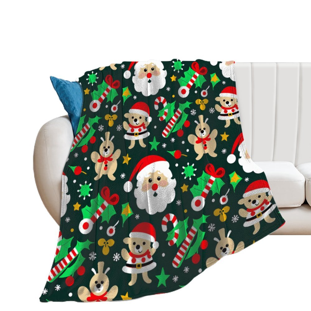 Buysing Customerized Personalized Blanket Custom Valentine's Day Gift for Mom Dad Girlfriend Boyfriend Wife Husband-
Christmas Gift Santa Claus Elk Green