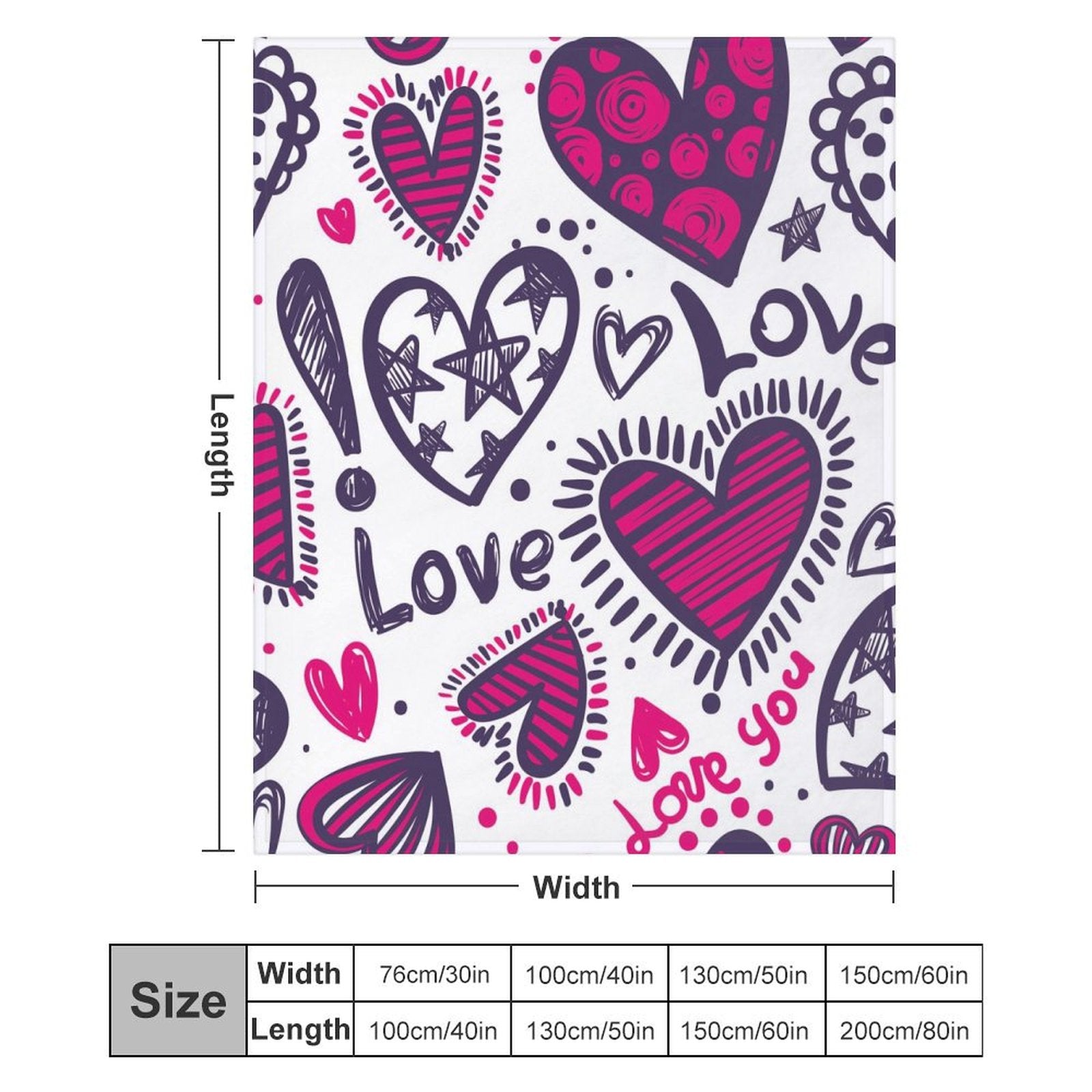 Buysing Customerized Personalized Blanket Custom Valentine's Day Gift for Mom Dad Girlfriend Boyfriend Wife Husband-heart love Star