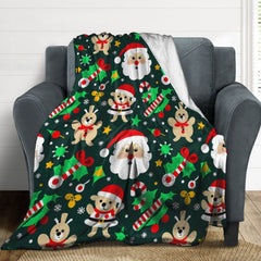 Buysing Customerized Personalized Blanket Custom Valentine's Day Gift for Mom Dad Girlfriend Boyfriend Wife Husband-
Christmas Gift Santa Claus Elk Green