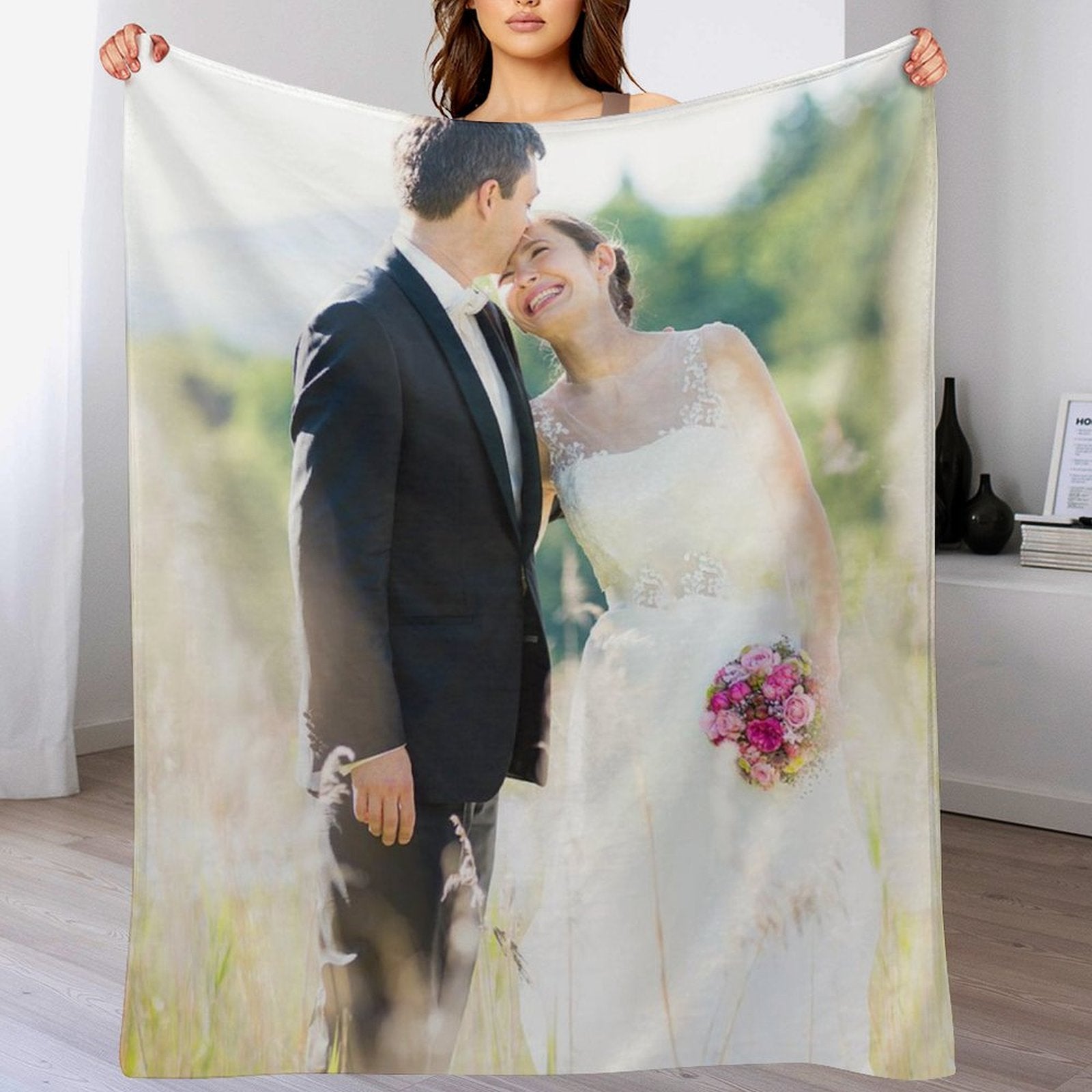 Buysing Customerized Personalized Blanket Custom Valentine's Day Gift for Mom Dad Girlfriend Boyfriend Wife Husband-
Wedding Anniversary