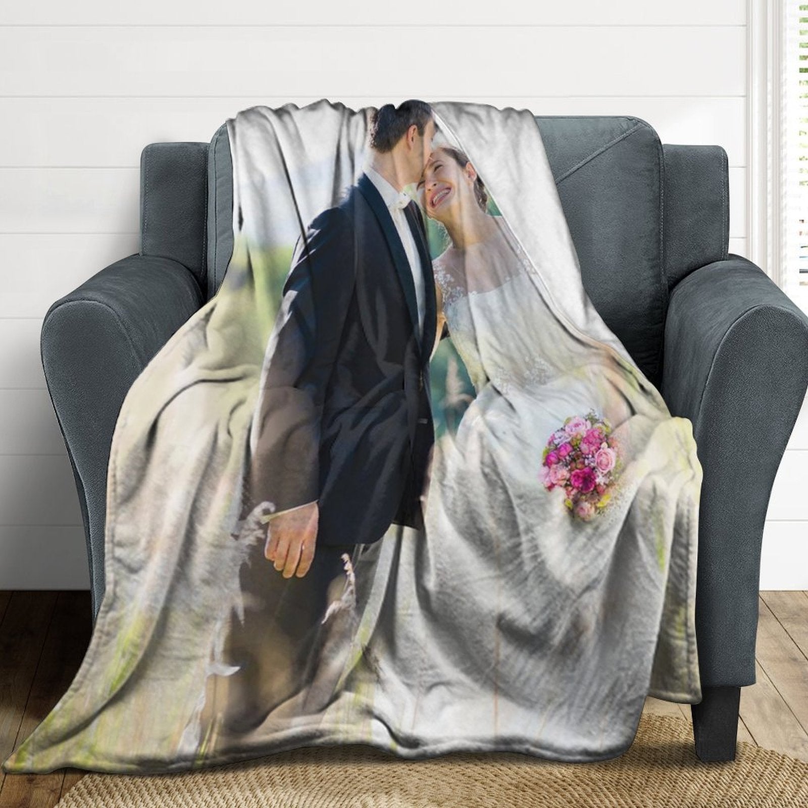 Buysing Customerized Personalized Blanket Custom Valentine's Day Gift for Mom Dad Girlfriend Boyfriend Wife Husband-
Wedding Anniversary