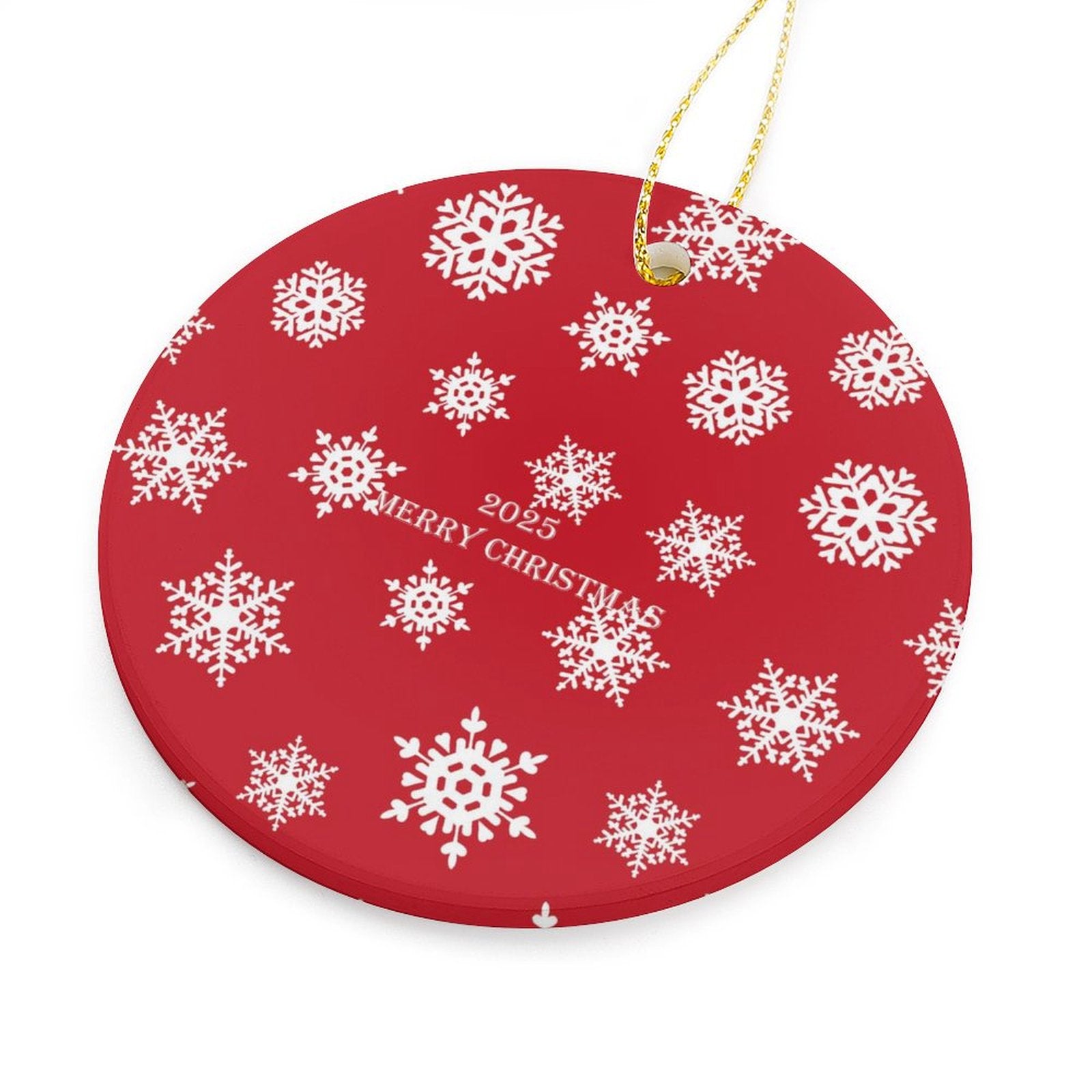 Buysing Christmas Day-Christmas Tree Hanging Decorations Red-Snowflake