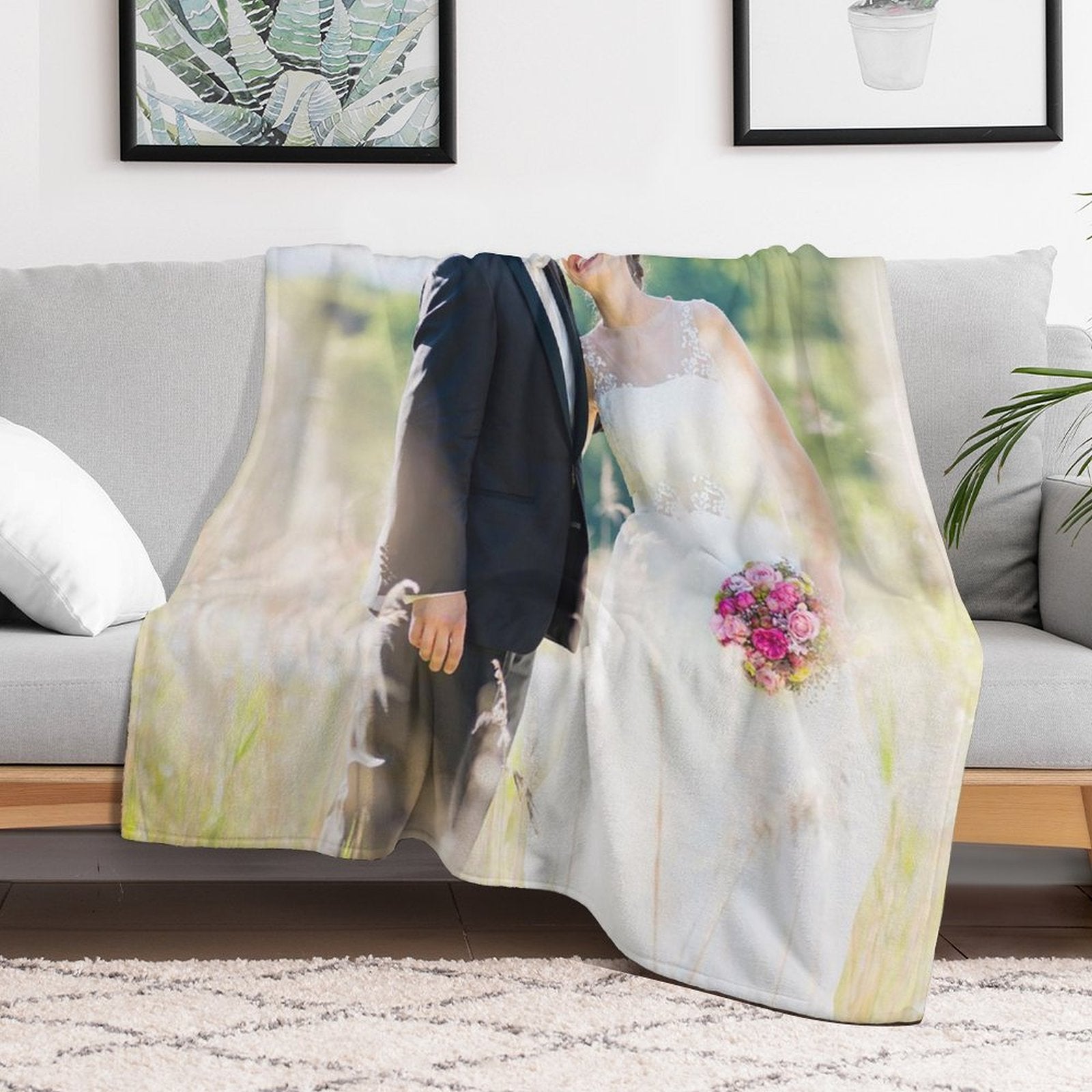 Buysing Customerized Personalized Blanket Custom Valentine's Day Gift for Mom Dad Girlfriend Boyfriend Wife Husband-
Wedding Anniversary