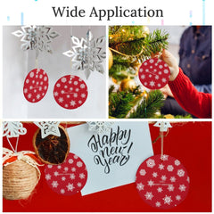 Buysing Christmas Day-Christmas Tree Hanging Decorations Red-Snowflake